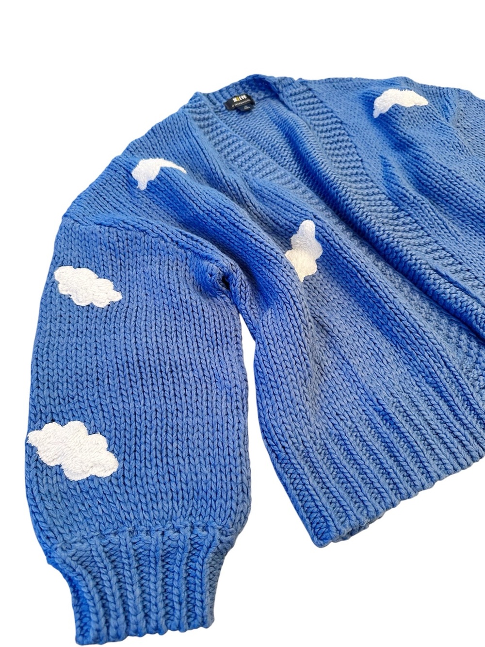 Maeve Anthropologie Cloud Cardigan blue and white size 1X - Picture 2 of 9